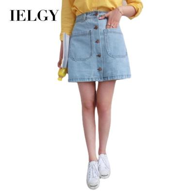 China Slim Skirt Ladies Denim Shorts IELGY Pocket Student High A Line Viable Waist A Double Skirt for sale