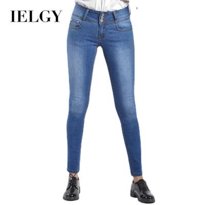 China IELGY Sustainable Jeans Women Pencil Pants New Casual Denim Stretch Women's Pencil Pants Slim Pants for sale