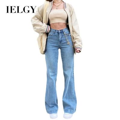 China IELGY Viable Jeans Mid Waist Denim Temperament Commuter Flared Pants Women for sale