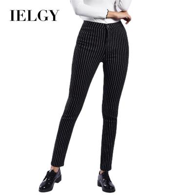 China New IELGY Sustainable Jeans Spring Striped Trousers Women's Black Long Trousers Women's Pencil Pants for sale