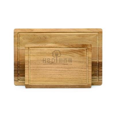 China Disposable Super Custom Simply 2 Piece Teak Wood Cutting Board Set With Juice Groove for sale