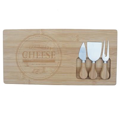 China Sustainable high quality bamboo cheese board with cutlery set and bamboo cheese board set, acacia cheese board with knife setsupplier for sale