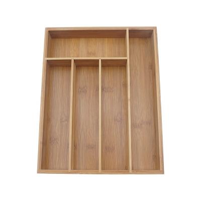 China Wholesale Wooden Sustainable Bamboo Kitchen Cutlery Tray, Bamboo Drawer Organizer for sale