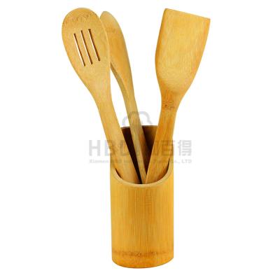 China Viable Wholesale Customized Spatula Kitchen Cooking Tools Salad Cookware Bamboo Spoon Utensil Set for sale