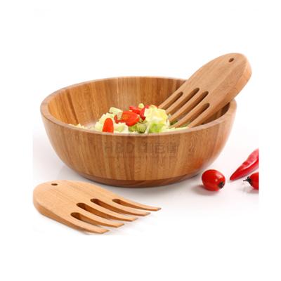 China Sustainable Kitchenware Custom Printing Natural Bamboo Salad Bowl for sale