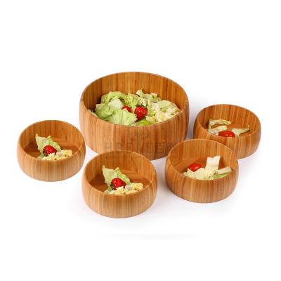 China Sustainable Factory Wholesale Kitchen Bamboo Salad Bowl Set With Servers for sale