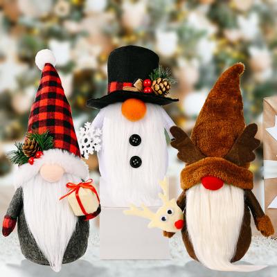 China Handmade Christmast Ornament Christmas Decoration Toys Plush Gnome Cloth Decorative Santa Claus Doll for sale