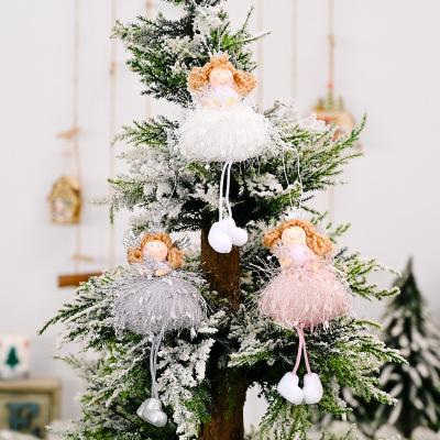 China Christmast Ornament 2022 Cute Little Leg Angel 12cm Christmas Plush Love Girls Hanging Angels Hanging Doll for sale