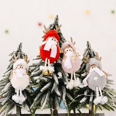 China New Design Ornament 2022 Christmast Christmas Decorations Plush Antlers Girl Christmas Tree Hanging for sale