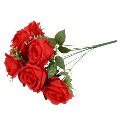 China Natural Touch 10 Bouquets Of Roses Wedding Home Hotel Decoration Artificial Flowers Manufacturers Wholesale for sale