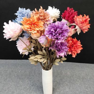 China Touch Natural European Style Artificial Silk Flower Gold Multicolor Peony For Hotel Wedding Decoration for sale