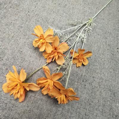 China Happiness Natural Artificial Flowers Fork Touch 6 Flower Salon Silk Flower Wedding Gift Hotel Layout for sale