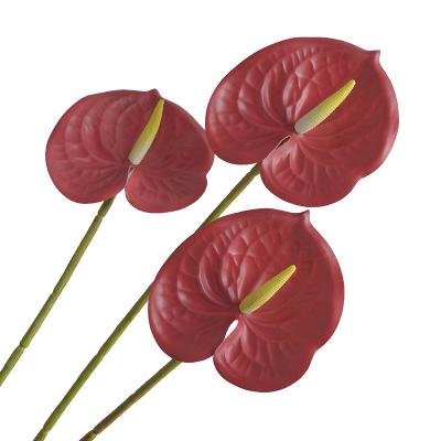 China Natural touch living room decoration home simulation 3D printing anthurium for hotel window layout for sale