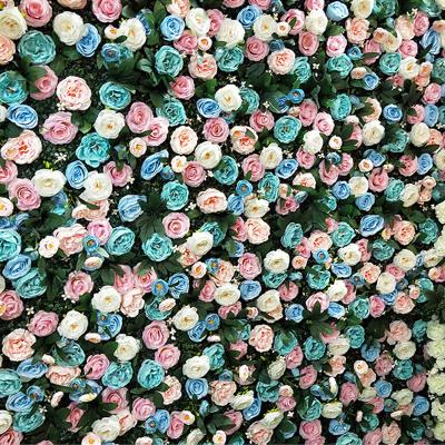 China Hot sale creative tropical wall decoration white and pink colorful wall artificial flowers to wedding background flower wall for sale