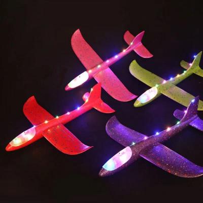 China Inertial Plane Toy Plane Model Outdoor Luminous Bar Part LED Night Plane Glider Aircraft Foam Toys Flat for sale