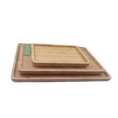 China Viable hot sale tea tray hotel bamboo wooden square cup with side tray melon fruit dessert round corner tray for sale