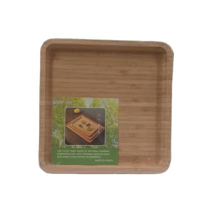 China Sustainable Portable Square Bamboo Wooden Table Bamboo Armrest Table Square Tableware Tray Square Tray for sale