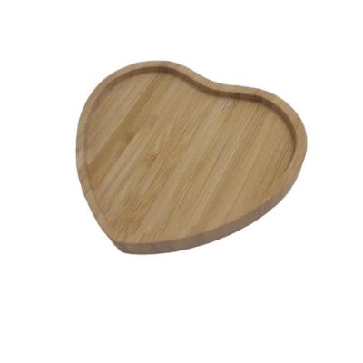 China Heart Shaped Tray Heart Shaped Bamboo Nut Dish Children's Creative Sustainable Wooden Candy Tray Dried Fruit Bamboo Dinner Dish for sale