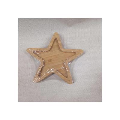 China Amazon Sustainable Top Selling Wooden Star Shaped Breakfast Snack Food Grade Dish Bamboo Dish for sale