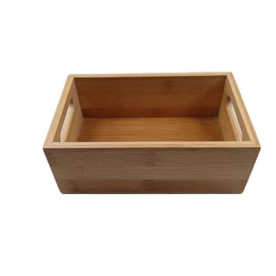 China Large Good Size Storage Square Sustainable Bamboo Container Box Bamboo Daily Storage Box for sale