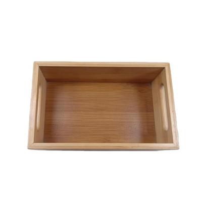 China Eco-Friendly Bamboo Sustainable And Wood Top Opening Storage Organizer With Carry Handle for sale