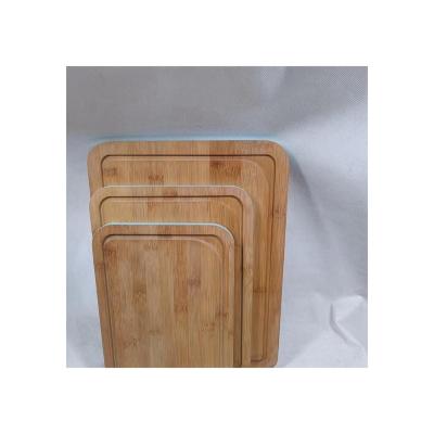 China Sustainable Kitchen Wooden Cutting Board With Juice Deep Groove Organic Bamboo Cutting Board 3pcs Set For Meat And Vegetables for sale