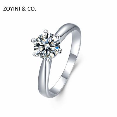 China CLASSIC Custom 6.5mm DEF Round Diamond Solitaire Ring Natural 14k Gold Moissanite Engagement Wedding for sale