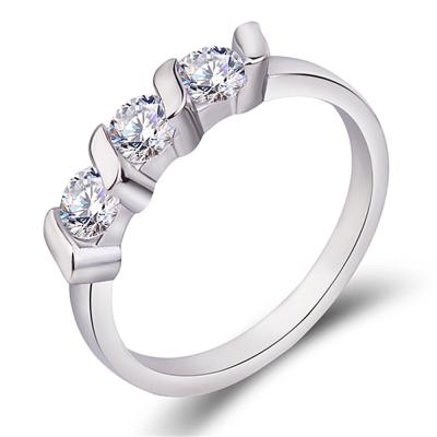 China CLASSIC three stone moissanite ring oval cut def 1.75 lab created vvs diamond ring moissanite for sale