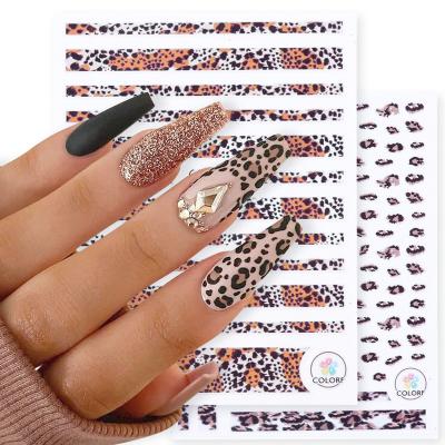 China Nail Art Retro Leopard Print INS Style Nail Art DIY Sticker Leopard Print Sticker for sale