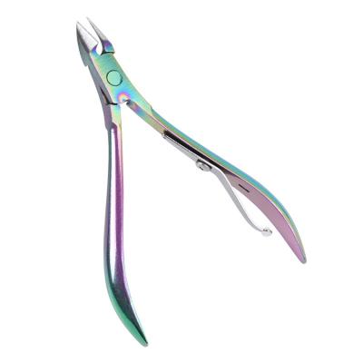 China Convenient Nail Art Tools Titanium Steel Dead Skin Nail Scissors Nail Cuticle Nippers for sale