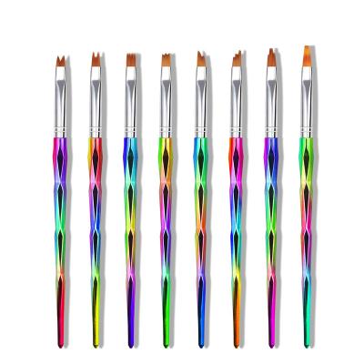 China Soft Apply Nail Art Brush 8 PCs Plating Symphony Mermaid Gradient Rod Nail Brush Set for sale