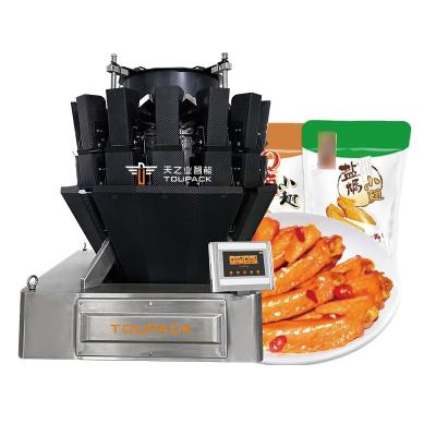 China Alta velocidad alimentos congelados balanzas combinadas máquina de envasado de carne con patrón de tablero de tornillo PLC pesador multi-cabeza en venta