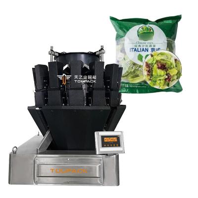 China Máquina de embalaje de verduras y ensaladas verdes frescas VFFs Máquina de embalaje de bolsas de pesas múltiples Máquina de embalaje de bolas de carne en venta