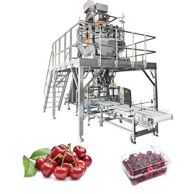 China Automático de frutas y verduras zanahoria cítricos frambuesa nectarinas bandeja horizontal de embalaje máquina de embalaje en venta