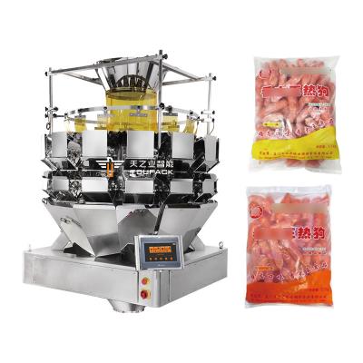 China Small Sausage Belt Combination Weigher Packing Machine Pure Meat Sausage Multihead Weigher for sale