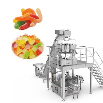 China Automática de semillas de frijoles nueces dulces nuez fruta seca comida aperitivo multi cabeza pesadora máquina de embalaje de alimentos con nitrógeno en venta