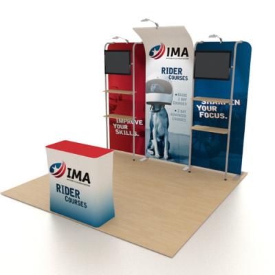 China 10x10ft Lightweight And Portable Aluminum Frame Tension Fabric Trade Show Booth Designs For Exhibition Display Stand for sale