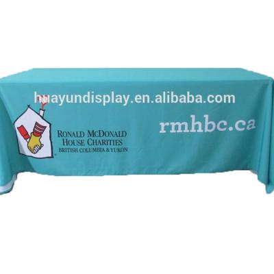 China Advertising High Quality 6ft Spandex Event Fair Throw Tablecloth 8ft Custom Printing For Advertising Exhibition for sale