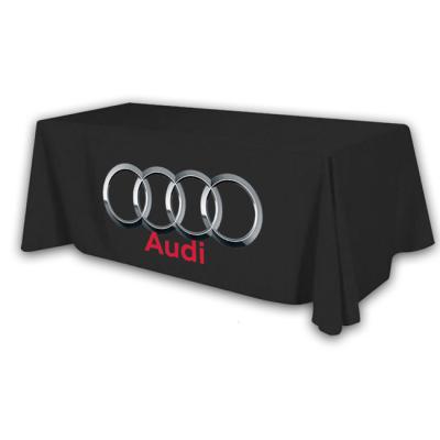 China 6 FT 4-Sided Disposable Custom Printed Convertible Table Advertising Throw, Table Trade Shows, Custom Polyester Table Cover for sale