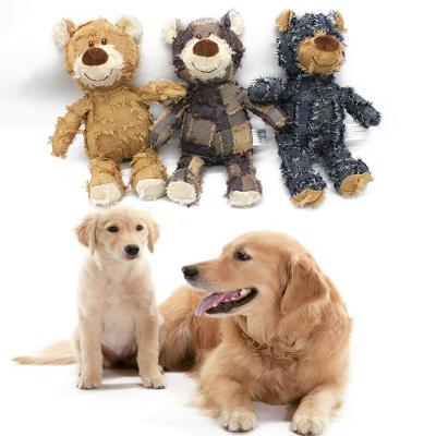 China Stuffed Squeaky Stuffed Resistant Molar Dog Toy For Teeth Cleaning Squeaky Chew Puppy Bite Toys Bear Dog Plush Toys for sale