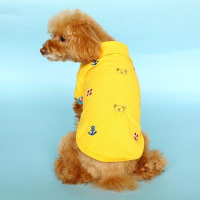 China China Factory New Viable Design Dog Iridescent Embroidered Polo Shirt Pomeranian Dog Summer Vest for sale