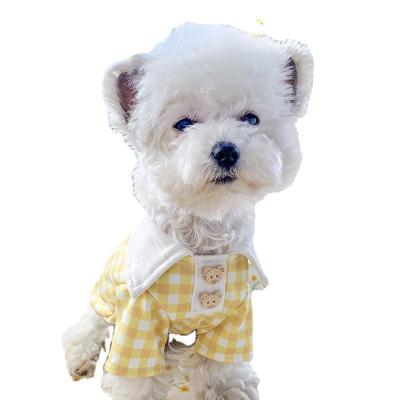 China New Sustainable Design Summer Slim Bear Pet Clothes Polo Shirt Pet Dog Soft Button Clothes for sale