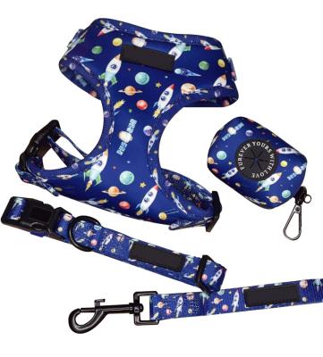 China Thoughtful OEM/ODM Conjunto De Arnes Para Perro Collar Perro Dog Harness Set and Leash Bandana French Bulldog Harness Set for sale