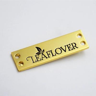 China Viable Color Nickel Free Custom Luggage Hardware Accessories All Kinds Of Clothing Metal Logo Label for sale