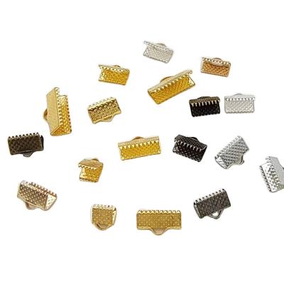 China DIY Metal Clasps Clips Crimp End Tips Fastener Clips for Jewelry Making Necklace Bracelet Connectors for sale