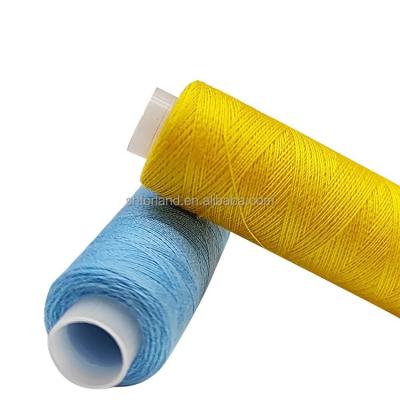 China High tenacity factory price 100% spun polyester small spoll 12cone per bag black white colored sewing thread for sale