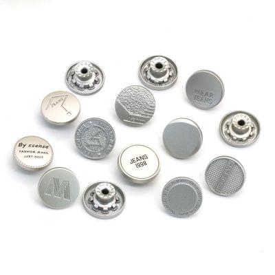 China Custom Silver Dry Cleaning Large Logo Eco Friendly Washable Price Sustainable Nickel Free Custom Garment Jeans Button for sale