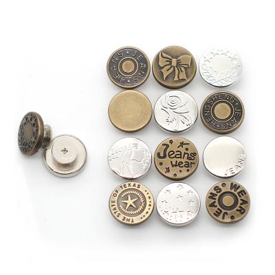 China Durable Washable Nickel Free Dry Cleaning Metal Custom Jeans Buttons Pins For Clothes for sale