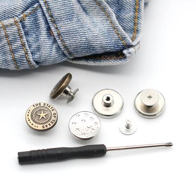 China Durable Washable Dry Cleaning Fashion Designer Metal Alloy Nickel Free Small Custom Shirt And Jeans Button For Clothes for sale