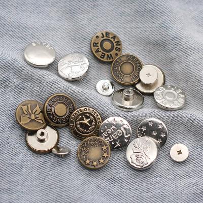 China Durable Washable Dry Cleaning Nickel Free Bulk Jacket Custom Jeans Branded Metal Buttons For Clothes for sale